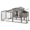 PETSCOSSET PET21W 78.7"Chicken Coop with Run Large Wooden Chicken House with Wheels,Combinable,Gray