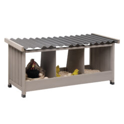 PETSCOSSET PET56 Triple Chicken Nesting Box, Chicken Coop Accessories with PVC Roofing,Brown